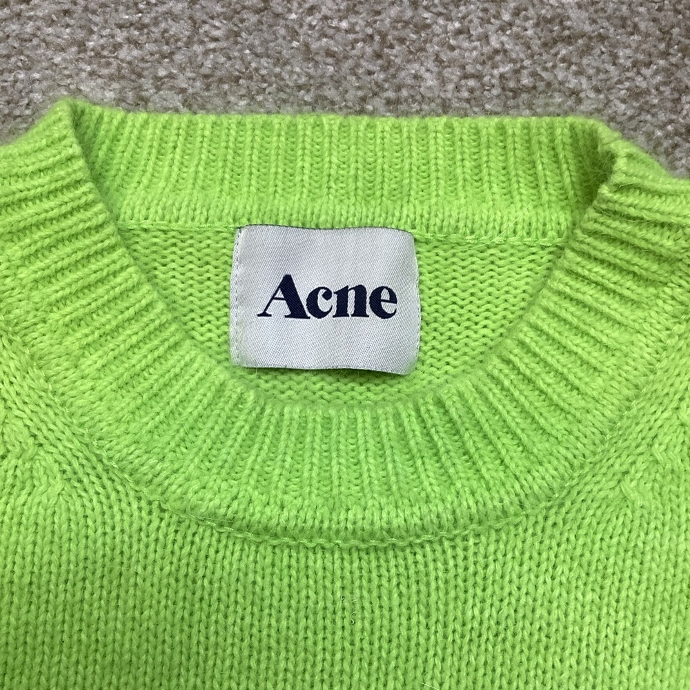 ACNE Studios Lia Mohair Sweater Acid Neon Green Small - Picture 3 of 6